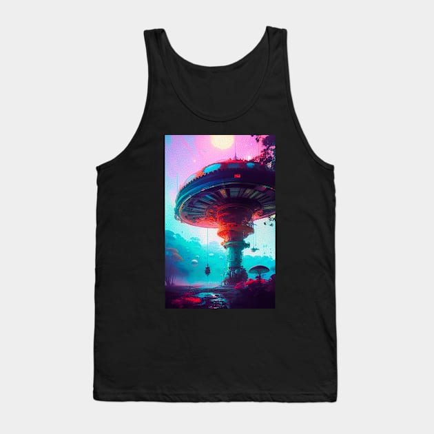 Abstract Another World Mushroom Citadel Tank Top by Voodoo Production